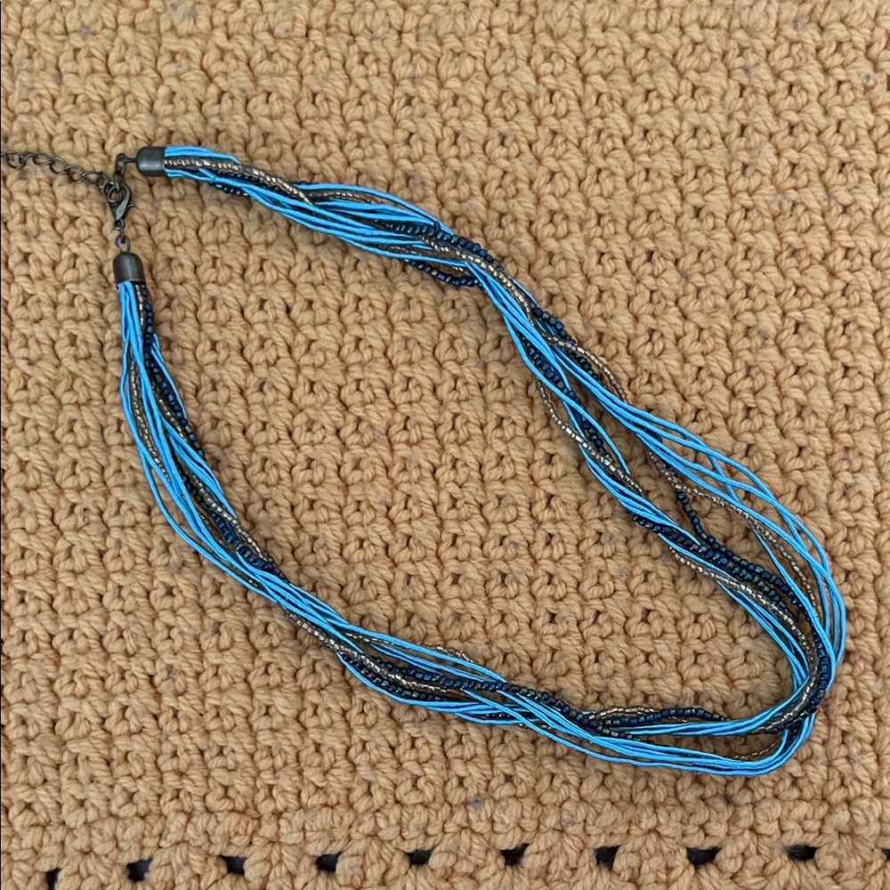 Elegant Blue and Black Women's Necklace
